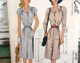 1940s Simplicity Dress Sewing Pattern Plus Size 20 Bust 38