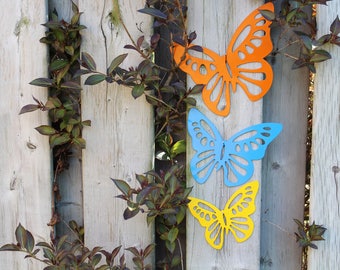 Metal Butterflies set of 3 wall art