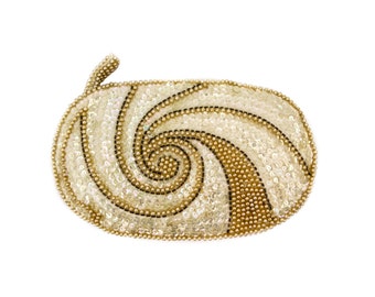 Glass Beaded and Sequined La Regale Japan Clutch Purse