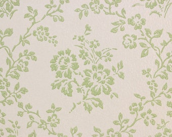 S Vintage Wallpaper Green Rose Bouquets On White By The Yard S Vintage Wallpaper Green Rose Bouquets On White By The Yard