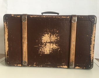 Antique suitcase - Vintage suitcase - Vintage Luggage - Vintage travel suitcase - Old suitcase - retro suitcase - Distressed suitcase