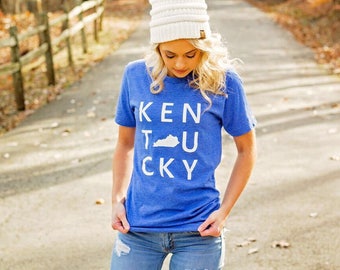Kentucky Shirt / University of Kentucky / Kentucky Basketball / Kentucky Wildcats / State Tee / Bella Canvas / Kentucky State