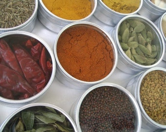 Indian spice kit - set of 15 - recipes included. the flavors of India at home in your kitchen.