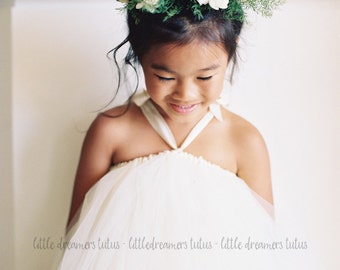 As seen on Style Me Pretty - Classic Ivory Tutu Dress - Flower Girl dress