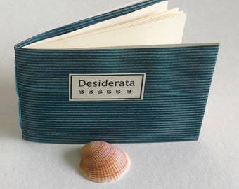 DESIDERATA POEM -Blues- Daily meditations lovingly hand stitched and hand bound