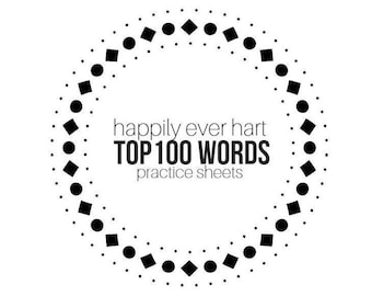 Top 100 Words Practice Sheets | Hand Lettering Practice Sheets | Learn Hand Lettering | Handlettering Practice