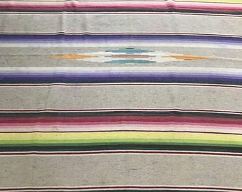 Vintage Mexican Serape Saltillo Blanket 1920-40s
