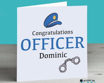 New Job Card For A Police Officer - Congratulations - Personalised - Leaving Card - Police Man - Policer Woman