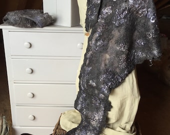 Handmade Nuno felted shawl