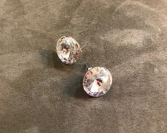 Vintage Faux Large Diamond Earrings