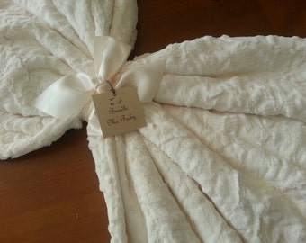 Faux Fur Blanket Ivory White Adult Minky Throw Gift Mom Adult Teen Fur Minky Blanket Tween EXTRA Large Minky Bedding