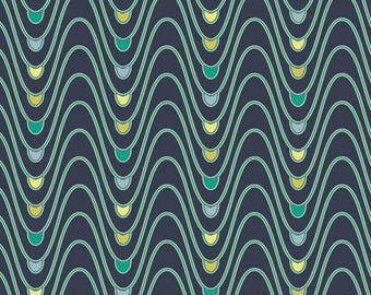 Carnaby Street Collection - 60s Wave Midnight from Art Gallery Fabrics by Pat Bravo