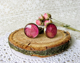 Botanical cufflinks Shirt studs Rose cufflinks Gift for him Accessories for men Eco accessories Father gift Gift for birthday