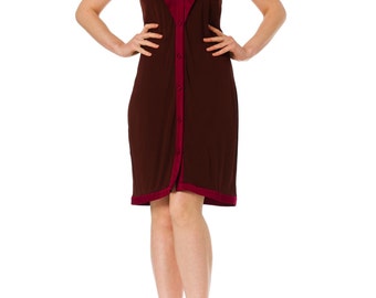 1990-1994 Glamorous Stephen Burrows Maroon Dress Size: XS/S