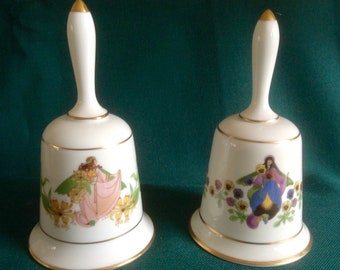 Vintage Pair of lovely Fine Bone China Bells. Made in England.