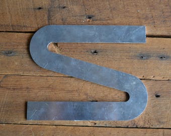 Industrial Salvage Silver Metal Letter S or N