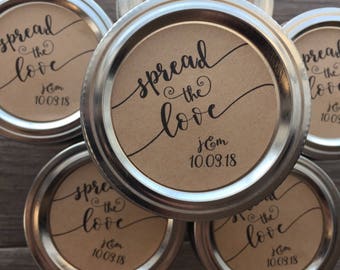 Spread the Love Label, Spread the Love Sticker, Bridal Shower Favor, Wedding Favor, Jam Sticker, Jelly Sticker