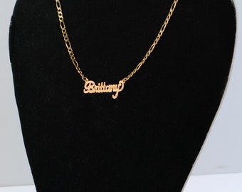 Nameplate Necklace | Name Plate Necklace | Diamond Cut | Diamond Cut Chain