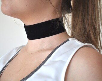 Thick Velvet Ribbon Choker Necklace. Ribbon Necklace. Black Velvet Choker. 90s Grunge Choker. Black Choker Hippie Choker