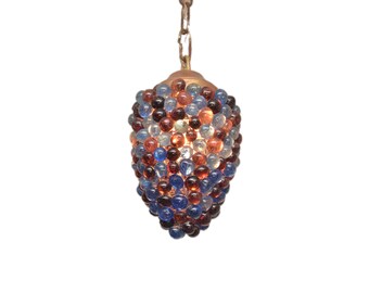 Vintage Italian Murano glass grapes hanging lamp, 1970s