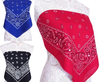 Bandana Crop Top Shirt - Red Blue White Black & More - Casual Style Shirt - Womens Clothing - One Size - New