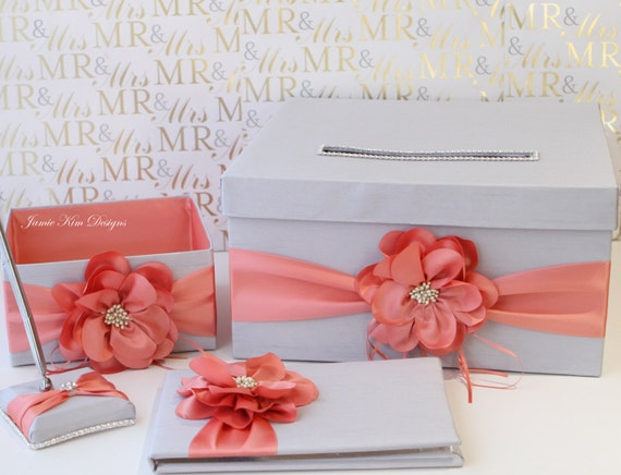 Wedding Card box program box guest book and pen set