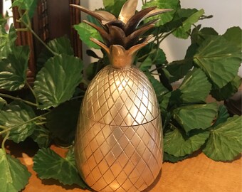 Brass Pineapple Container and Candle Holder