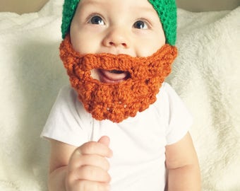 Crochet Leprechaun Beard Hat | Irish St. Patrick's Day Hat - St. Paddy's Day beard hat, beard beanie, leprechaun hat, St. Patrick's beanie