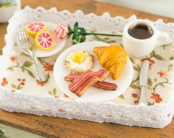 Miniature Mother's Day Breakfast Tray - 1:12 Dollhouse Miniature