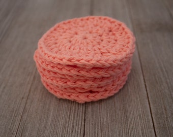 makeup remover pads - 100% cotton scrubbies - facial set - crochet cotton rounds - crochet - facial rounds - facial scrubbies - Set Of 6