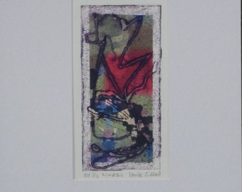 Original abstract collograph print