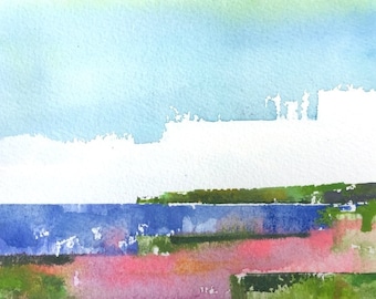 Escape 15" original watercolor painting 7" x 5"