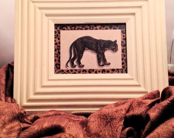 Vintage Framed Jaguar Print