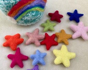 Counting stars felted wool play set Waldorf inspired ready to ship