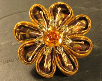 fabric flower pin brooch