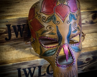 Leather Sugar Skull Mask