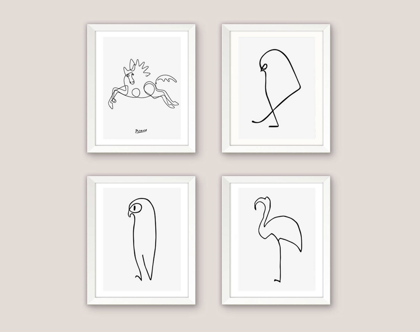 Picasso Art Animal Sketch Set of 4 Downloadable Prints Picasso Art Animal Sketch Set of 4 Downloadable Prints