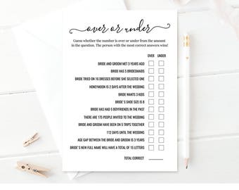 What Did the Groom Say Bridal Shower Game Bridal Quiz