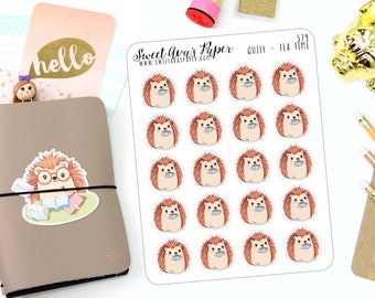 Tea Planner Stickers - Tea Party Stickers - Tea Time Stickers - Food Planner Stickers - Hedgehog Stickers - Character Sticker - 579