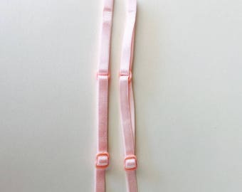 1/4" Adjustable Shiny Elastic Straps Lingerie Spaghetti Bra Straps Light Pink