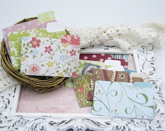 Mini File Folders, Assorted Folders, Scrapbook Embellishments, Miniature Office Supply, Journal Accessories, Ephemera Supplies, Small Pocket