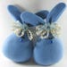 Stuffed Easter Bunny, Spring Decoration, Hanging Easter Ornie, Bowl Filler, Basket Stuffer, Set of 2 Spring Bunnies in Shaded Blue Fleece
