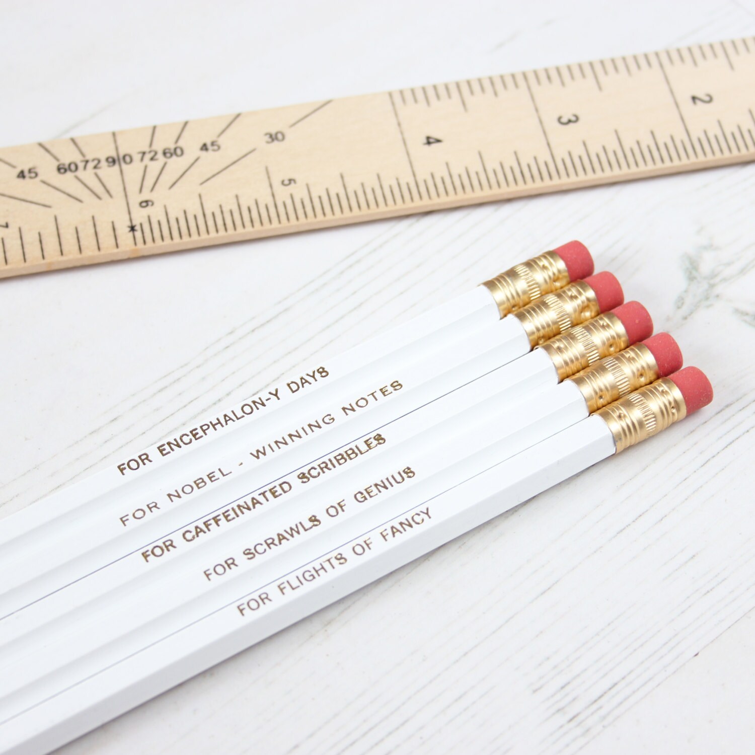 WHITE SCIENCE PENCILS Set Scientific Purposes Stationery Lover