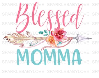 Blessed Momma, DIY iron on,Sublimation transfer, Ready to Press, Iron on Ready, htv printed, Thankful and blessed, Iron on Transfer