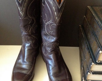 San Antonio Texas Lucchese Cowboy Boots Mahogany Brown Size 7,5 Men