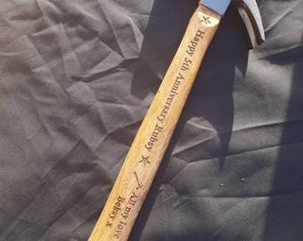 Personalised Wooden Hammer- 16oz Custom Engraved Hammer - 5th Wedding Anniversary Gift - We Love You Daddy Hammer Gift