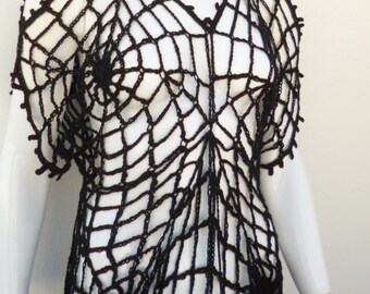 Gothic Top Women Black Spider Web Charlotte's Web Costume Gothic Women's Clothing Goth Fashion