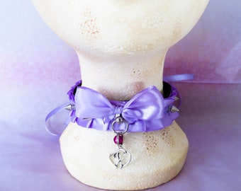Lavender A-symmetrical spiked pleated collar