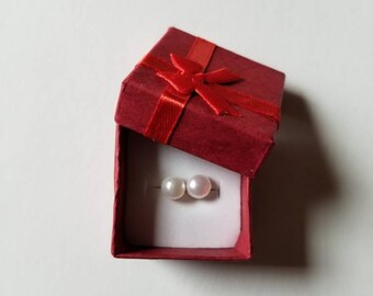 Natural Freshwater Pearl earrings, Pearl earrings, White Pearl earrings.