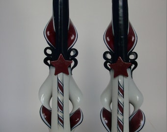 Americana or Patriotic Tapers - 10 inch